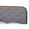 Baxton Studio Garron Mid-Century Modern Grey Fabric and Walnut Brown Wood King Size Platform Bed 246-12645-9816-ZORO - alternate 6